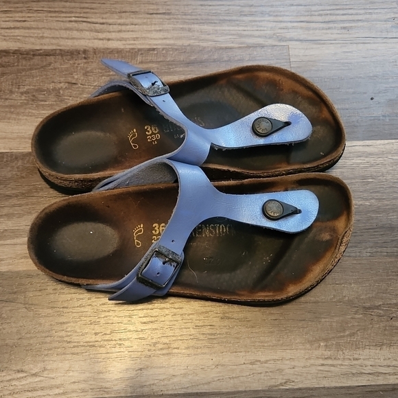 BIRKENSTOCK Blue Sandals Size 36 (5-5.5) Good Condition - Picture 1 of 3